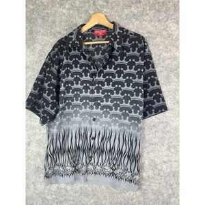 Vintage Jnco Shirt Mens Large Skulls Flames Button Up 90s Grunge Skater Hawaiian